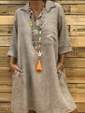 Cotton and Linen Casual Dress