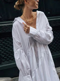V-neck Long Casual Dress