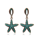 Starfish Shell Alloy Fun Earrings