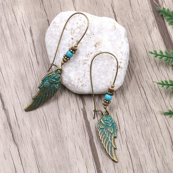 Vintage Rose Wing Shaped Earrings