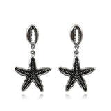 Fashion Retro Starfish Shell Alloy Fun Earrings