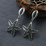 Fashion Retro Starfish Shell Alloy Fun Earrings