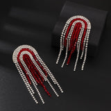 Delicate Shiny Rhinestone Tassel Earrings