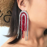 Delicate Shiny Rhinestone Tassel Earrings