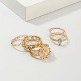 Fashion Portrait Ring Alloy Ring Set