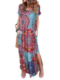 V-Neck Printed Casual Dress