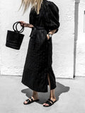 Lace Up Long Casual Dress