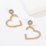 Fashion Love Notched Diamond Earrings