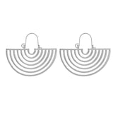 Silver Hollow Semicircle Fashion Earrings