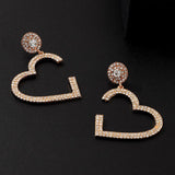 Fashion Love Notched Diamond Earrings