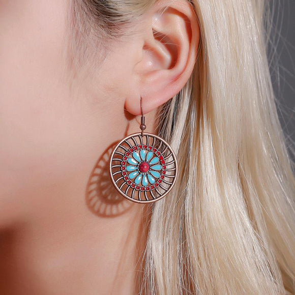 Bohemian Hollow Fashion Vintage Flower Earrings