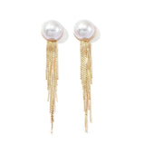 Creative & Fashion Pearl Alloy Tassel Earrings