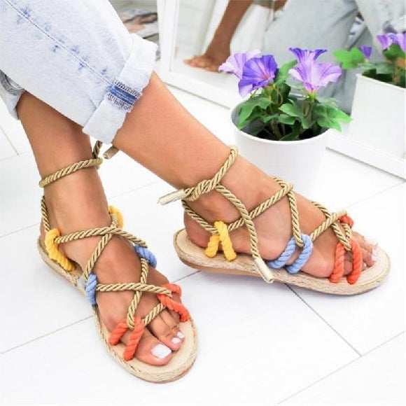 Women Comfy Rope Sandals Shoes Plus Size