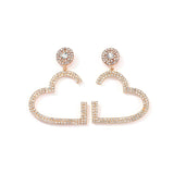 Fashion Love Notched Diamond Earrings