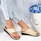 Women Chic Toe Ring Flat Heel Sandals Beach Shoes