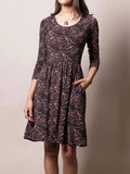 Black Pink Printed Floral Casual Dresses